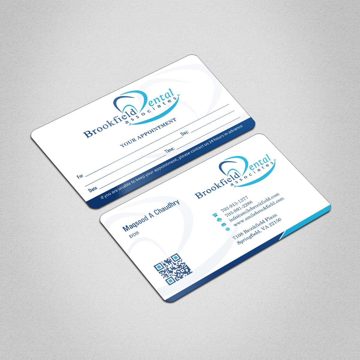 Business Card Design by INDIAN_Ashok for brookfield dental associates | Design #8529766