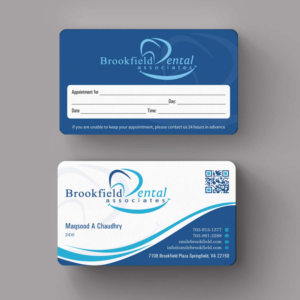 Diseño de Tarjeta de Presentación por INDIAN_Ashok para brookfield dental associates | Diseño: #8529767