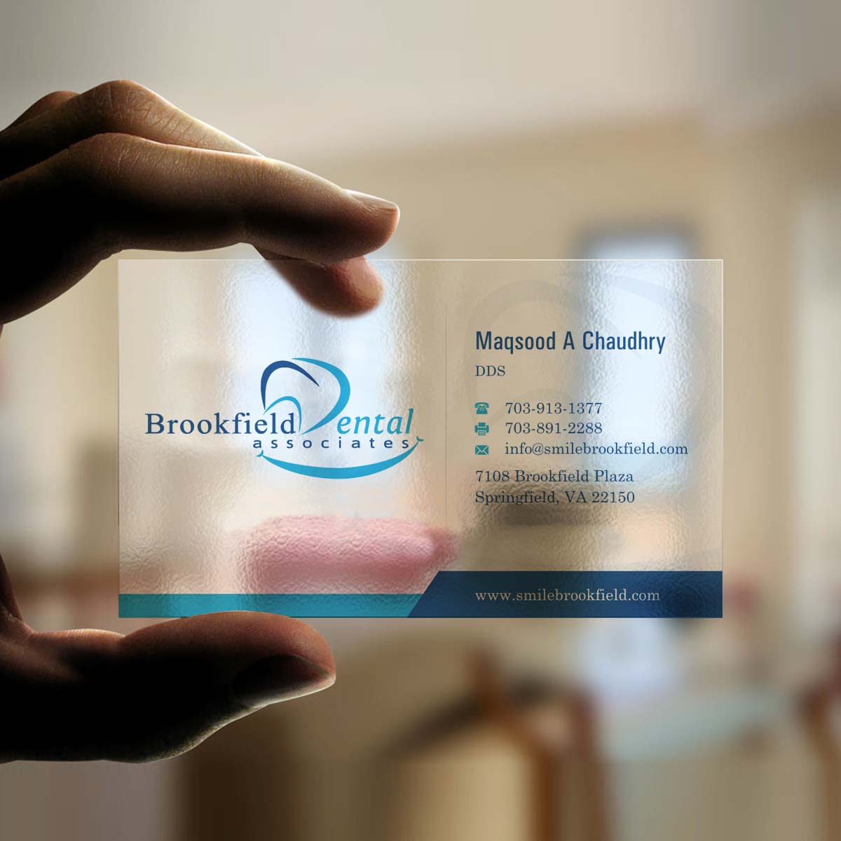 Diseño de Tarjeta de Presentación por INDIAN_Ashok para brookfield dental associates | Diseño #8529770