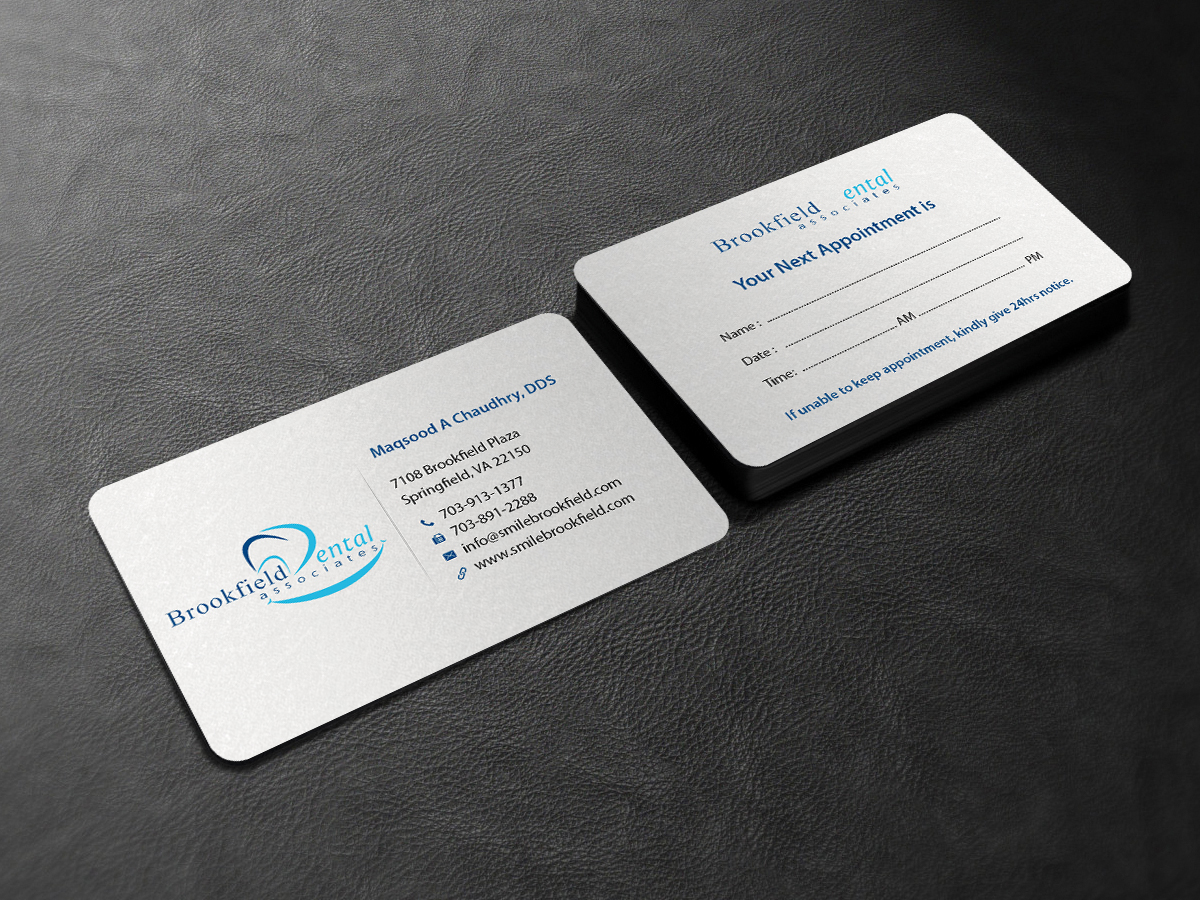 Diseño de Tarjeta de Presentación por Creations Box 2015 para brookfield dental associates | Diseño #8765888