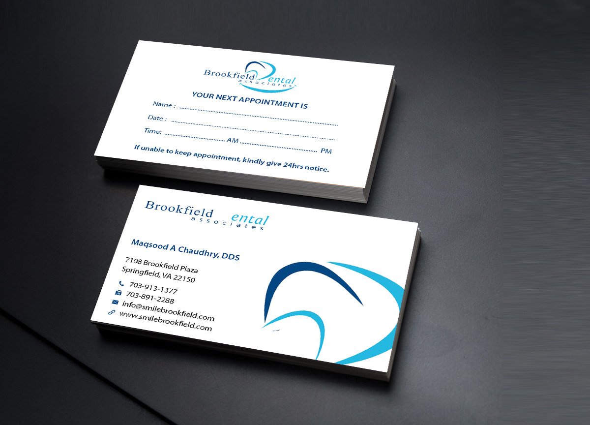 Business Card Design by Creations Box 2015 for brookfield dental associates | Design #8765899