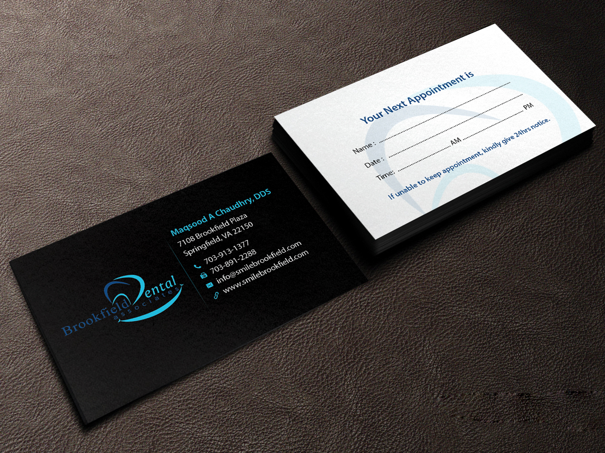 Business Card Design by Creations Box 2015 for brookfield dental associates | Design #8765904