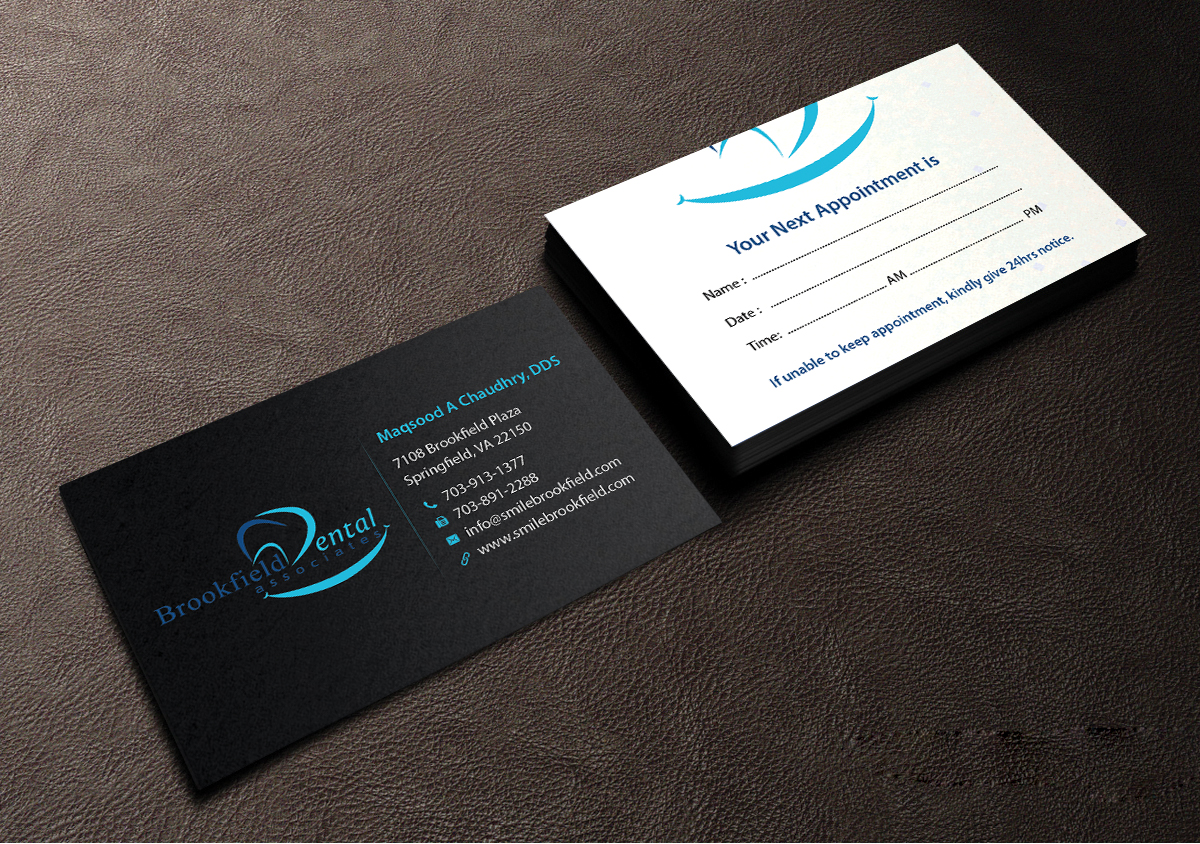 Diseño de Tarjeta de Presentación por Creations Box 2015 para brookfield dental associates | Diseño #8765906