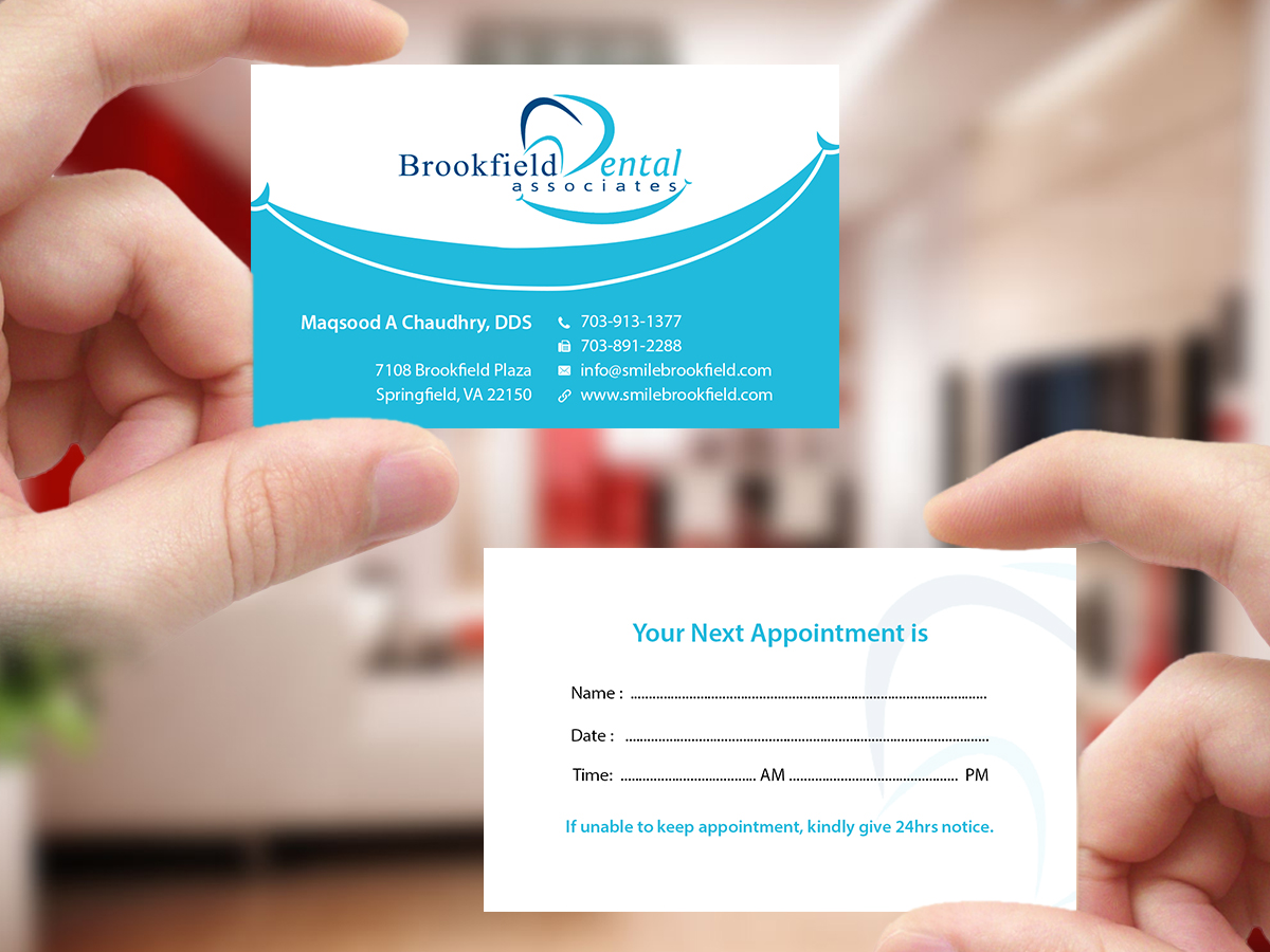 Business Card Design by Creations Box 2015 for brookfield dental associates | Design #8765916