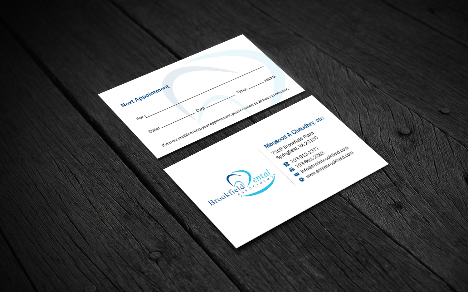 Diseño de Tarjeta de Presentación por Brand aid para brookfield dental associates | Diseño #8534973