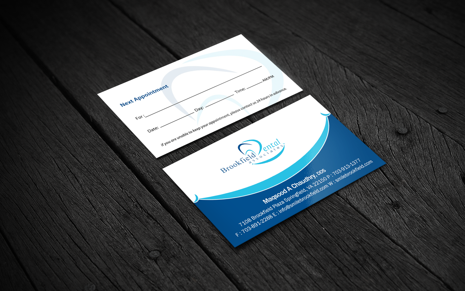 Diseño de Tarjeta de Presentación por Brand aid para brookfield dental associates | Diseño #8534978