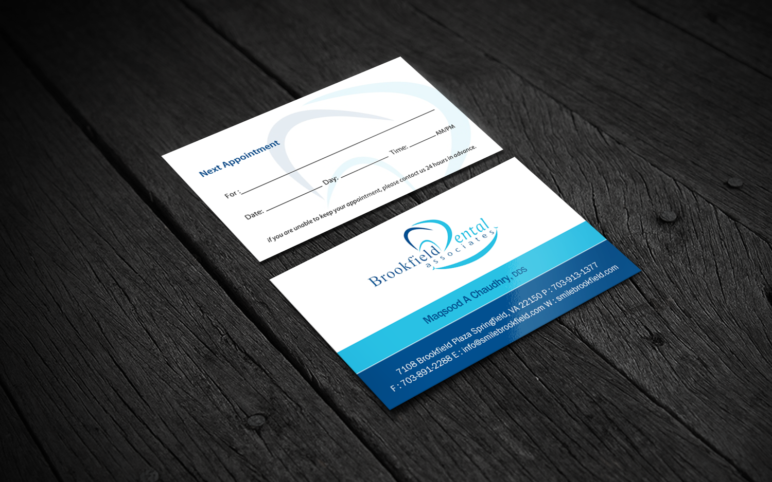 Visitenkarten-Design von Brand aid für brookfield dental associates | Design #8534983