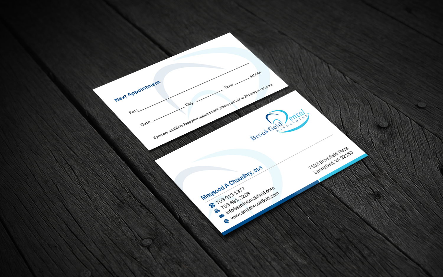 Diseño de Tarjeta de Presentación por Brand aid para brookfield dental associates | Diseño #8534984