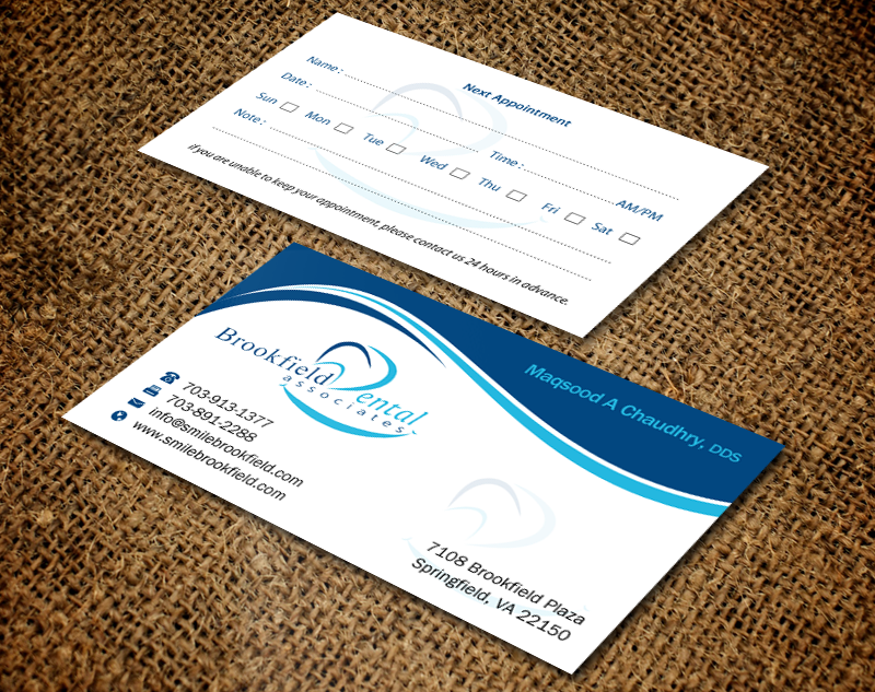 Visitenkarten-Design von Brand aid für brookfield dental associates | Design #9236780