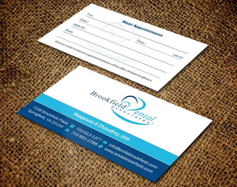 Visitenkarten-Design von Brand aid für brookfield dental associates | Design #9236785
