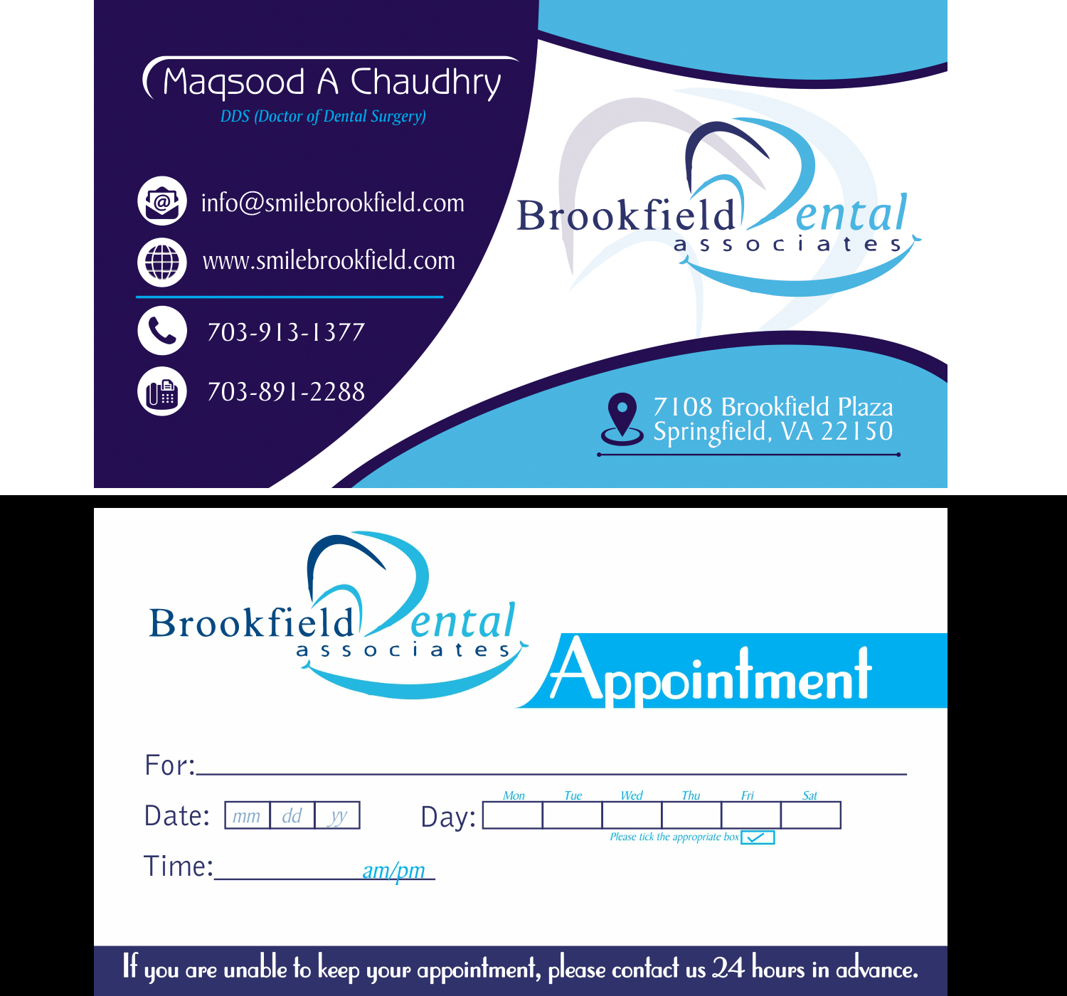 Business Card Design by Creativ Houz for brookfield dental associates | Design #8769799