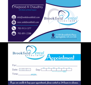 Business Card Design by Creativ Houz for brookfield dental associates | Design: #8769799