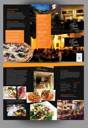 Bella Pizza & Pasta dual-restaurant promotional flyer | Flyer Design by INGA DESIGN