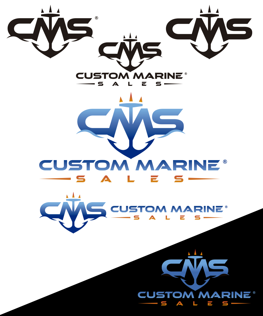 Logo Design by StudioD™ for Custom Marine Sales | Design #9171283