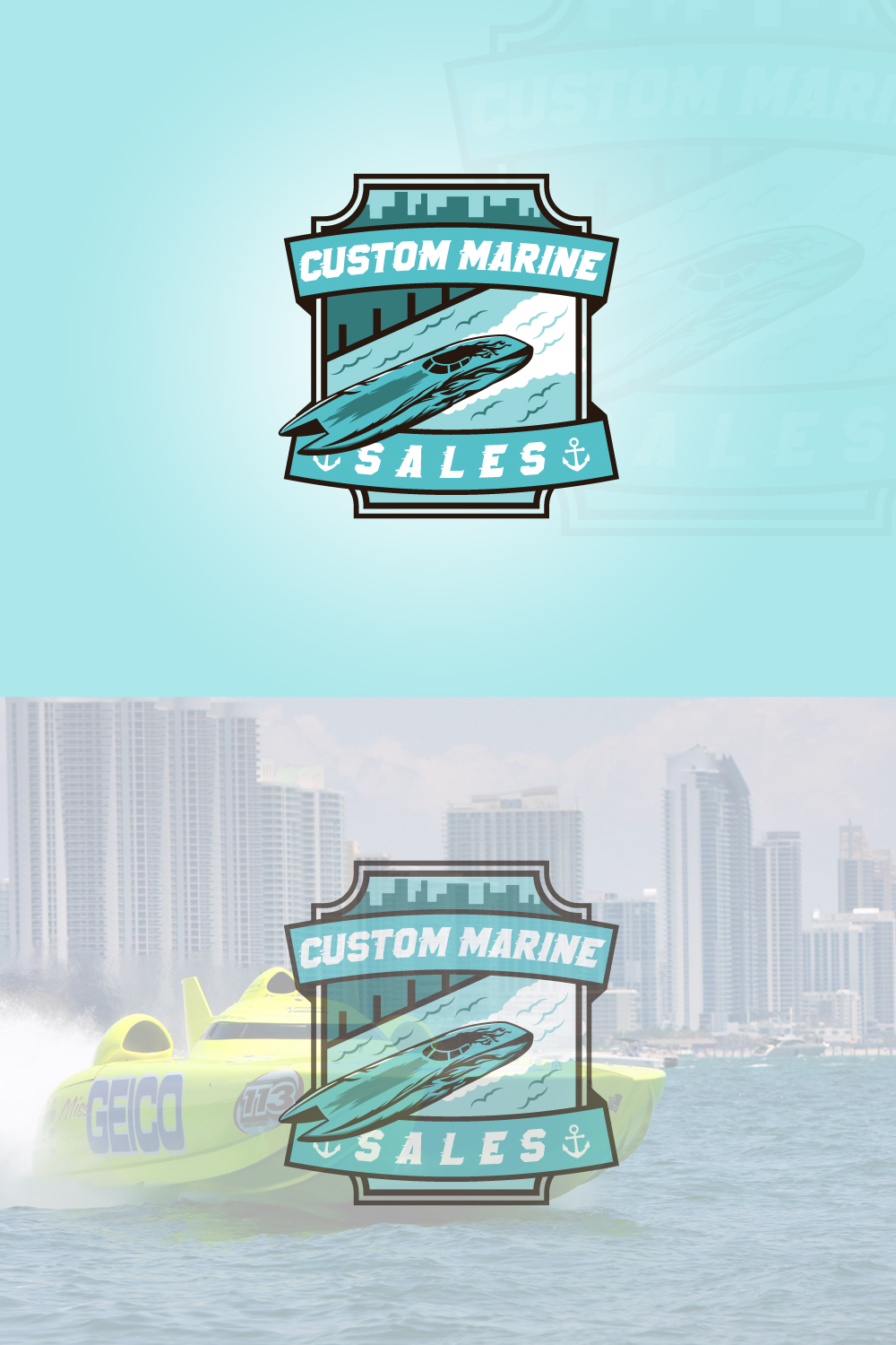 Logo Design by Sin Iulian for Custom Marine Sales | Design #9185657