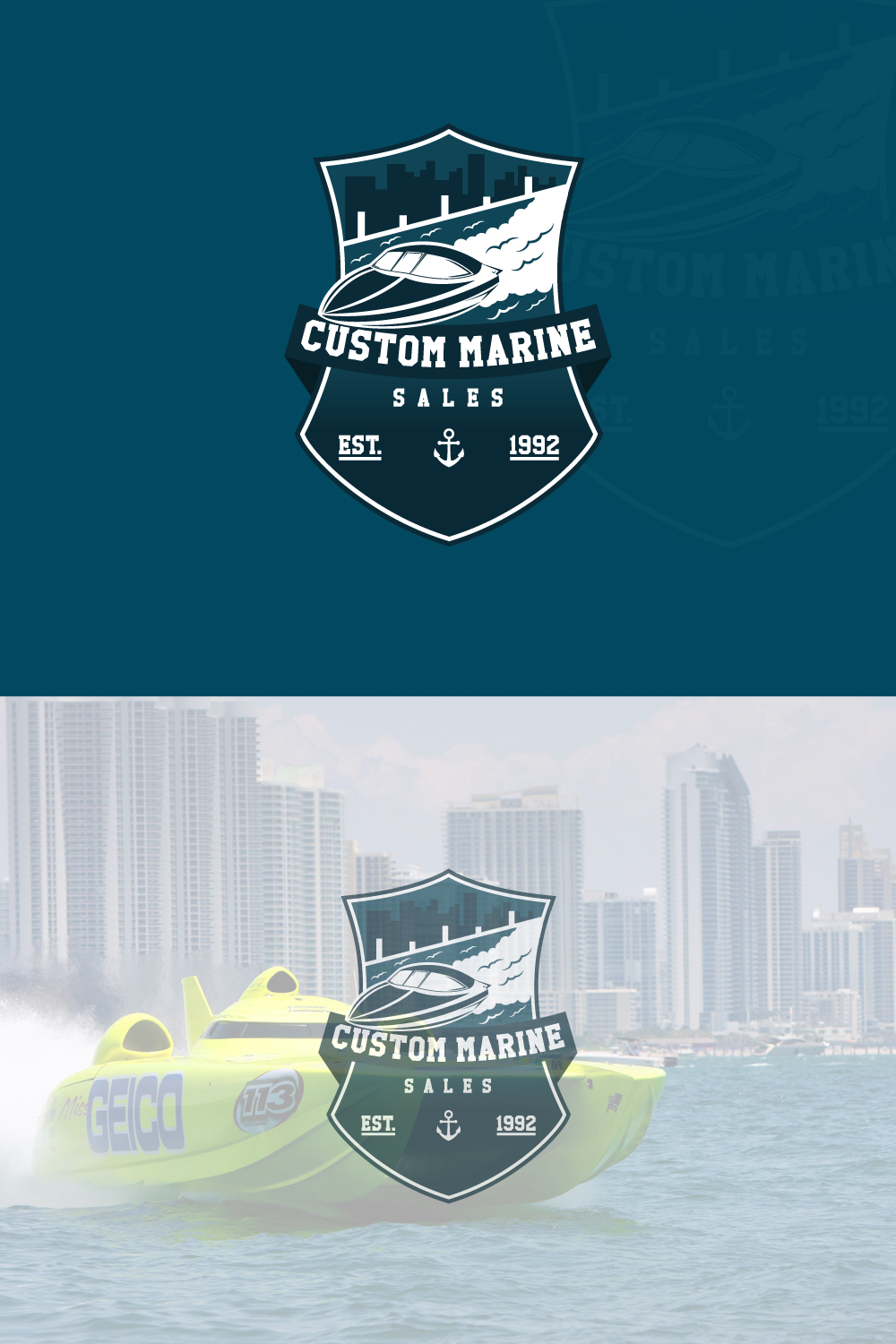 Logo Design by Sin Iulian for Custom Marine Sales | Design #9189940