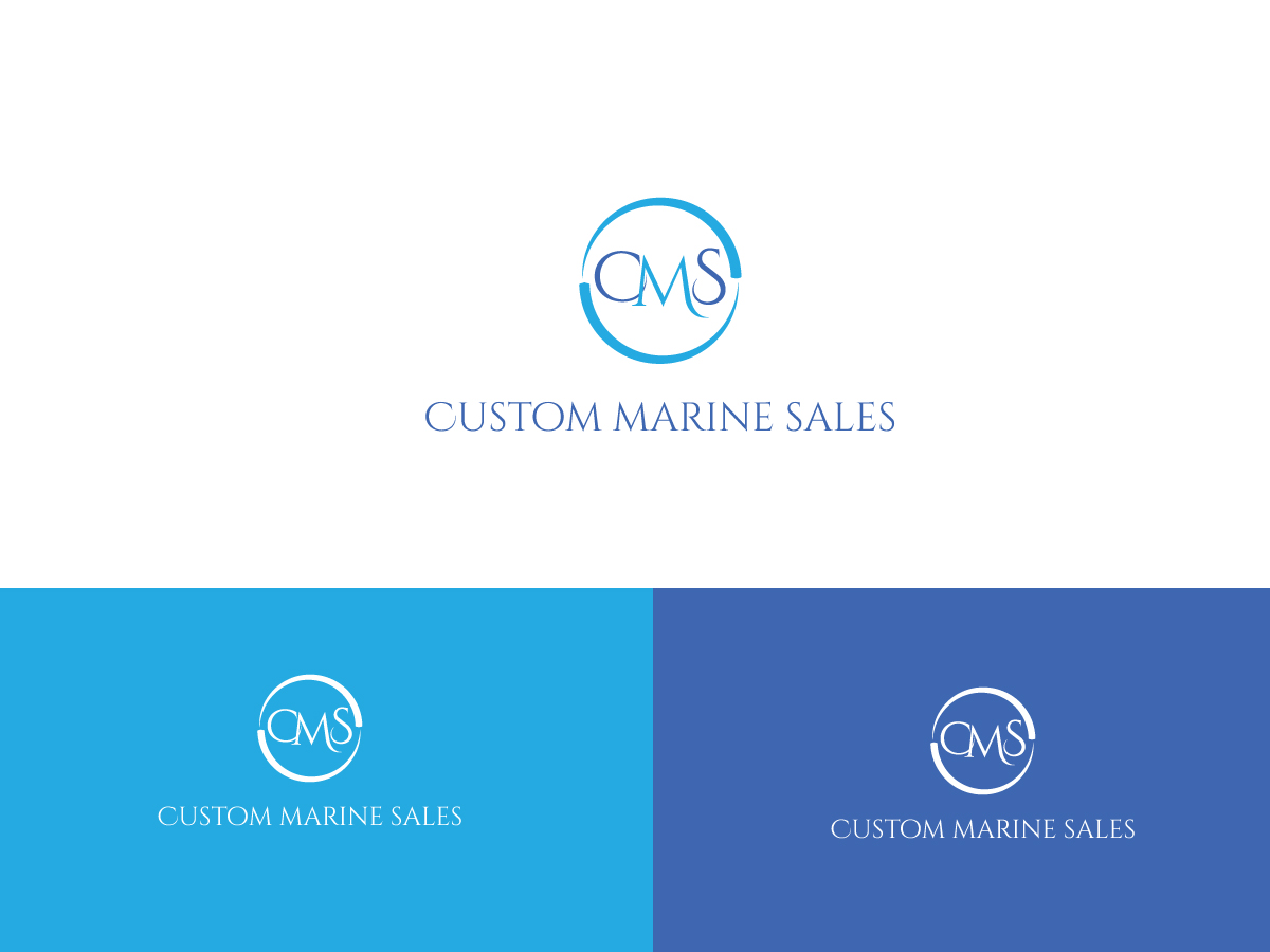 Logo Design by Atec for Custom Marine Sales | Design #9191389