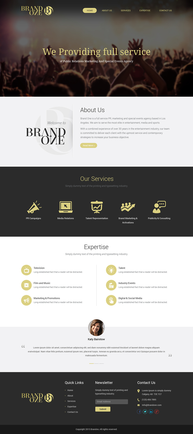 Modern, Upmarket, Entertainment Web Design for Brand One by Sbss