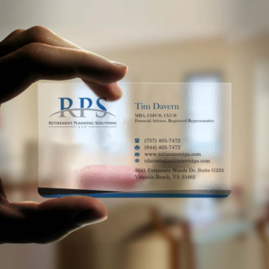 Business Card Design by INDIAN_Ashok for Retirement Planning Solutions | Design: #8765051