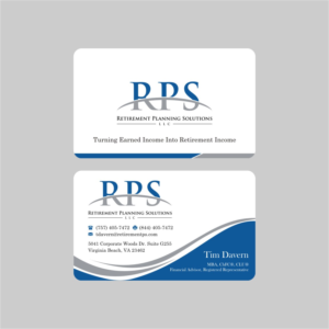 Visitenkarten-Design von INDIAN_Ashok für Retirement Planning Solutions | Design: #9172303