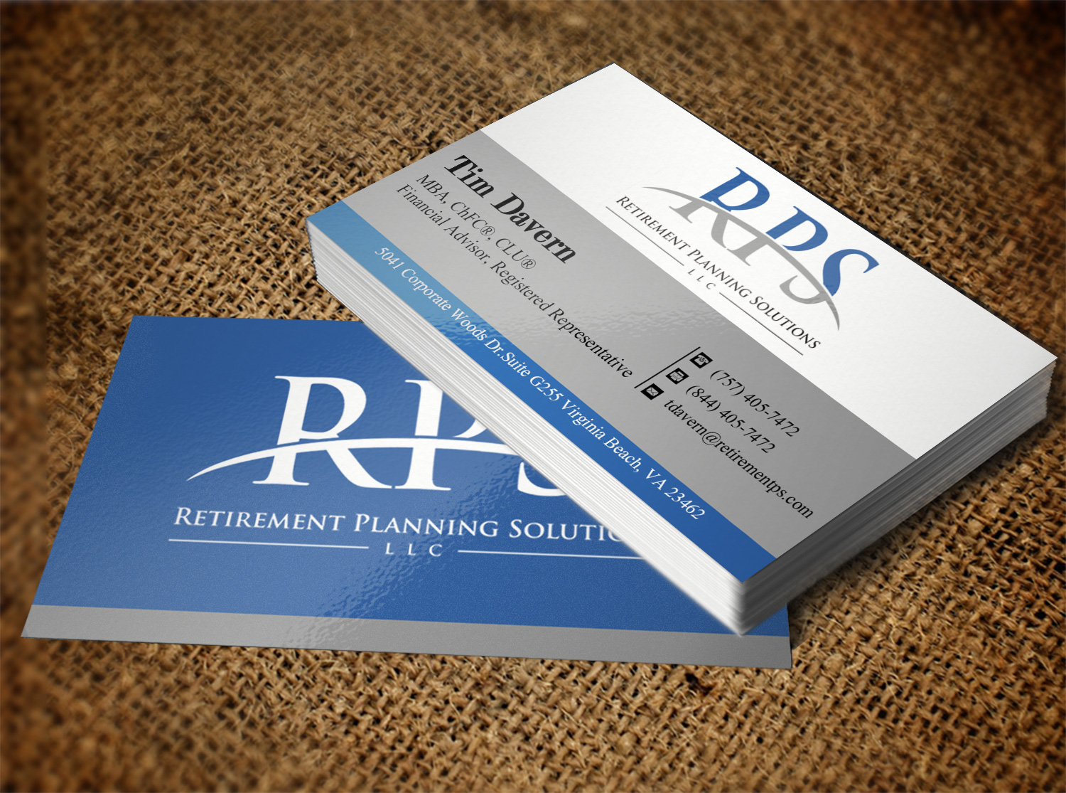 Diseño de Tarjeta de Presentación por Lanka Ama para Retirement Planning Solutions | Diseño #8723309