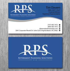 Diseño de Tarjeta de Presentación por Lanka Ama para Retirement Planning Solutions | Diseño: #8723345