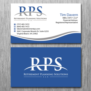 Diseño de Tarjeta de Presentación por Lanka Ama para Retirement Planning Solutions | Diseño: #8723346