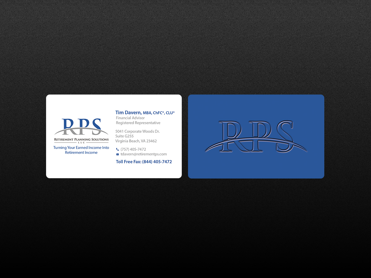 Business Card Design by Creations Box 2015 for Retirement Planning Solutions | Design #9169248