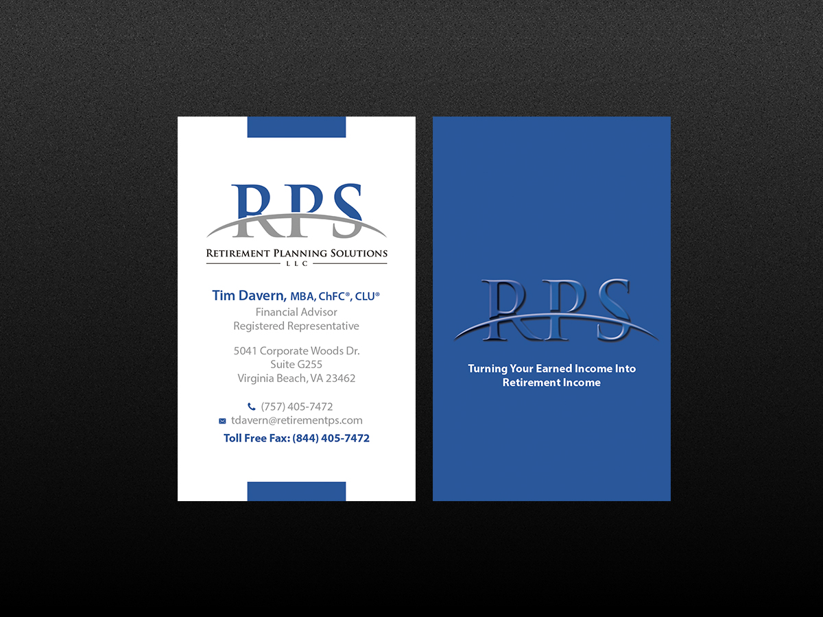 Diseño de Tarjeta de Presentación por Creations Box 2015 para Retirement Planning Solutions | Diseño #9169249