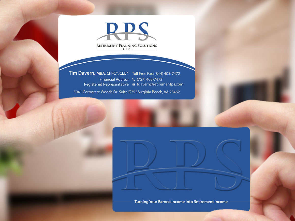 Design de Carte de Visite par Creations Box 2015 pour Retirement Planning Solutions | Design #9169251
