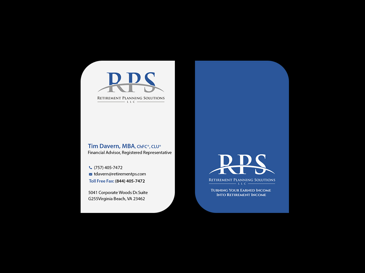 Diseño de Tarjeta de Presentación por Creations Box 2015 para Retirement Planning Solutions | Diseño #9169265
