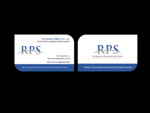Diseño de Tarjeta de Presentación por Creations Box 2015 para Retirement Planning Solutions | Diseño: #9169268