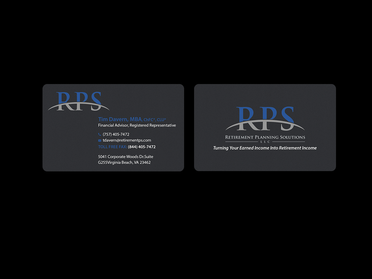 Diseño de Tarjeta de Presentación por Creations Box 2015 para Retirement Planning Solutions | Diseño #9169270