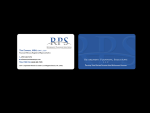 Diseño de Tarjeta de Presentación por Creations Box 2015 para Retirement Planning Solutions | Diseño: #9169274