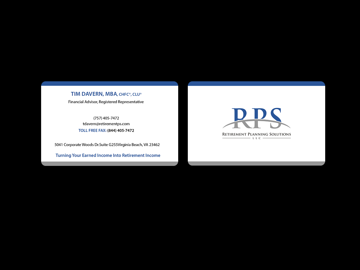 Business Card Design by Creations Box 2015 for Retirement Planning Solutions | Design #9169278