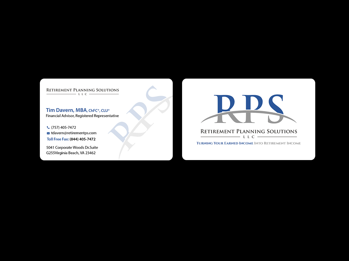 Business Card Design by Creations Box 2015 for Retirement Planning Solutions | Design #9169280