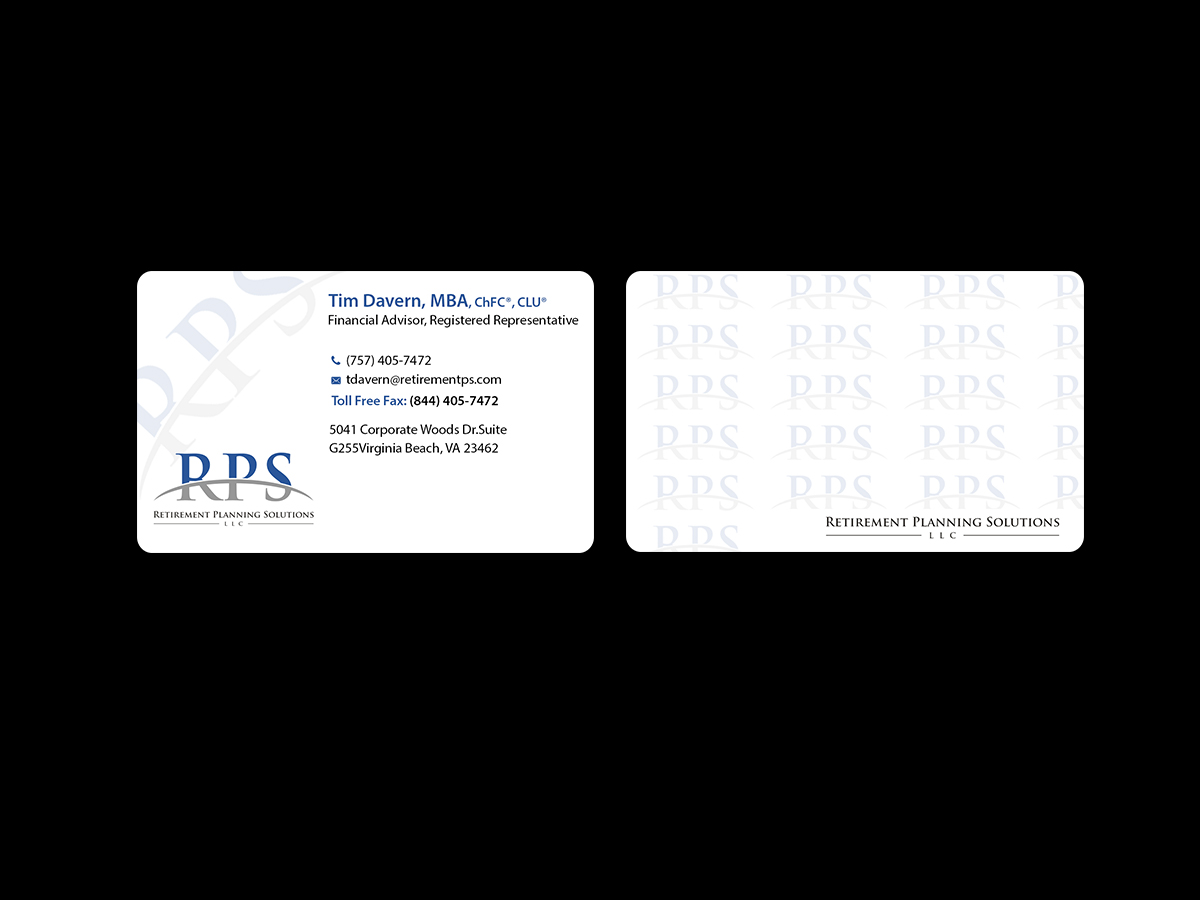Diseño de Tarjeta de Presentación por Creations Box 2015 para Retirement Planning Solutions | Diseño #9169283