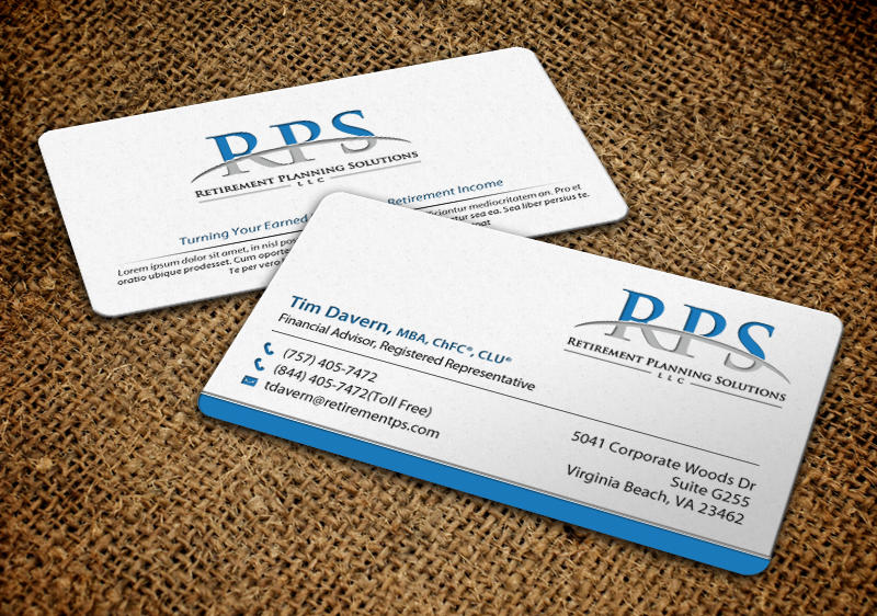 Business Card Design by chandrayaan.creative for Retirement Planning Solutions | Design #8767391