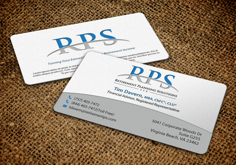 Business Card Design by chandrayaan.creative for Retirement Planning Solutions | Design #8767394