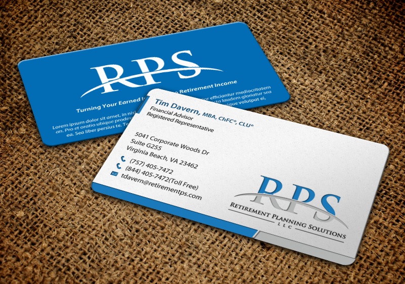 Business Card Design by chandrayaan.creative for Retirement Planning Solutions | Design #8767395