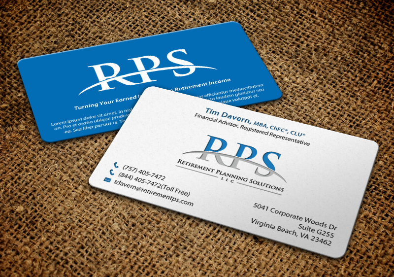 Business Card Design by chandrayaan.creative for Retirement Planning Solutions | Design #8767400