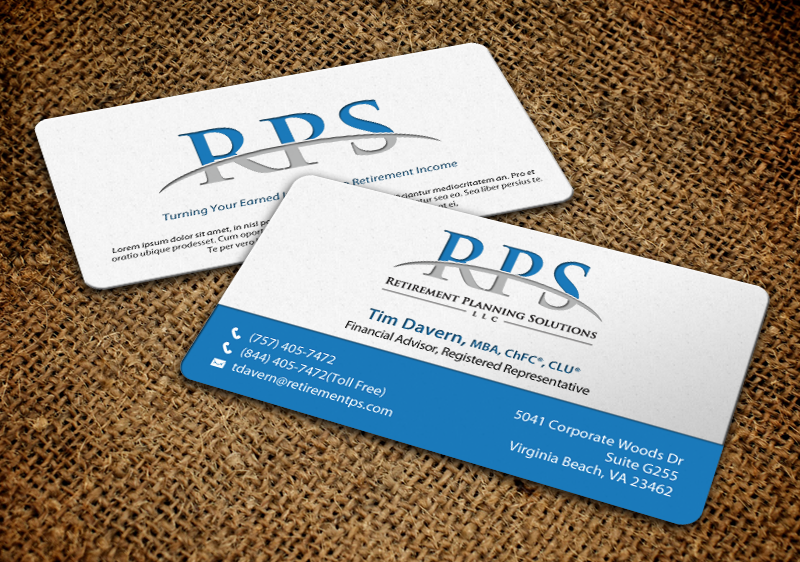 Business Card Design by chandrayaan.creative for Retirement Planning Solutions | Design #8767401