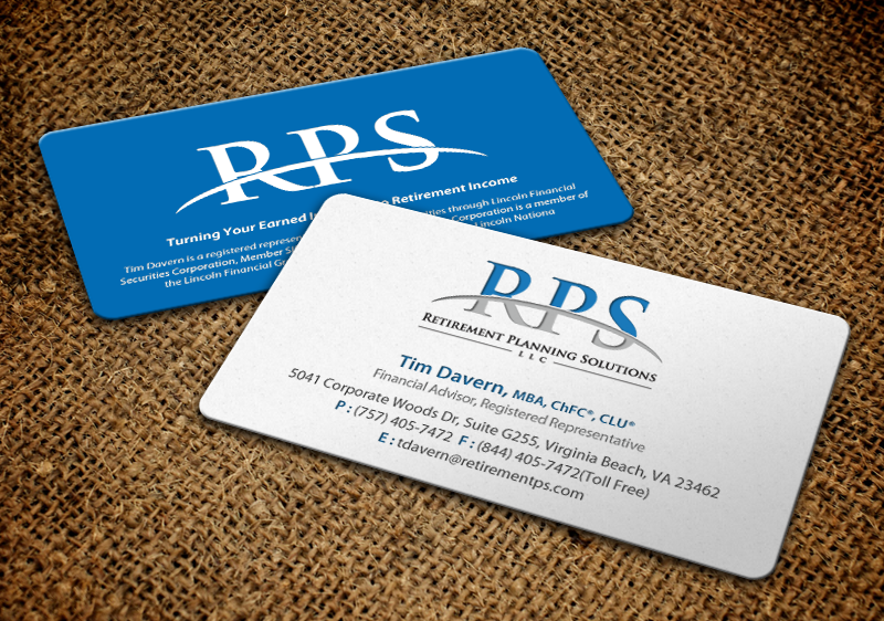 Design de Carte de Visite par chandrayaan.creative pour Retirement Planning Solutions | Design #9175664