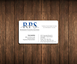 Diseño de Tarjeta de Presentación por DZINO para Retirement Planning Solutions | Diseño: #8558021