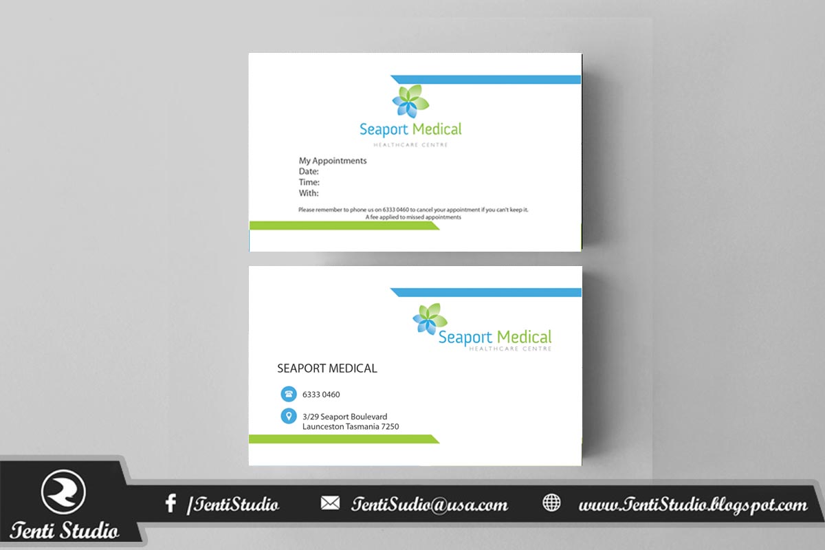 Visitenkarten-Design von Tenti Studio für Seaport Medical Healthcare Centre | Design #8768215