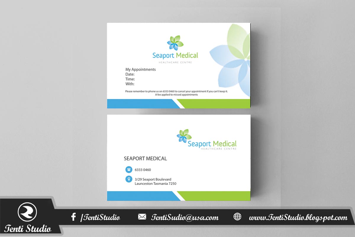 Visitenkarten-Design von Tenti Studio für Seaport Medical Healthcare Centre | Design #8768219