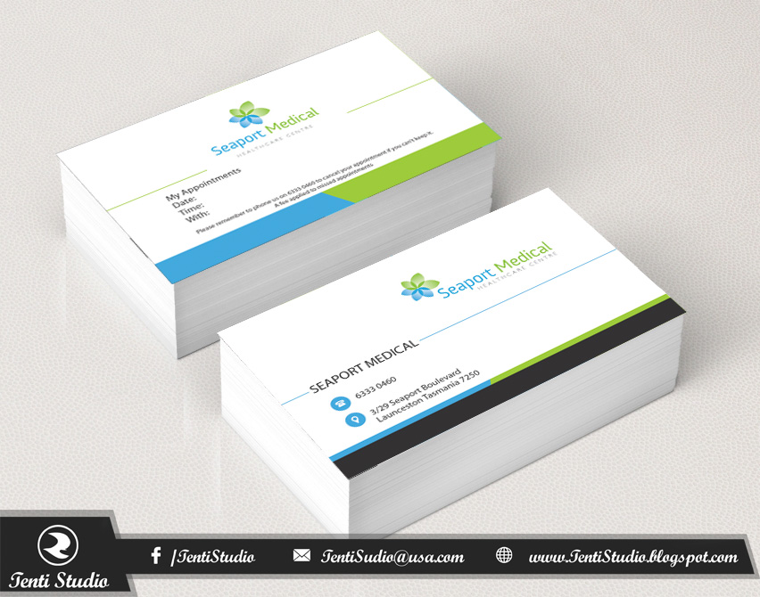 Visitenkarten-Design von Tenti Studio für Seaport Medical Healthcare Centre | Design #8768221