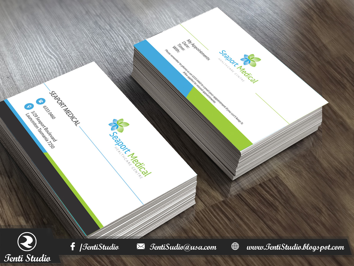 Visitenkarten-Design von Tenti Studio für Seaport Medical Healthcare Centre | Design #8768223