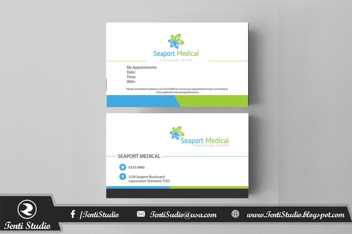 Visitenkarten-Design von Tenti Studio für Seaport Medical Healthcare Centre | Design #8768224