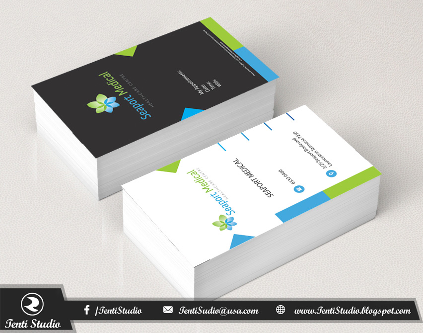 Visitenkarten-Design von Tenti Studio für Seaport Medical Healthcare Centre | Design #8768227